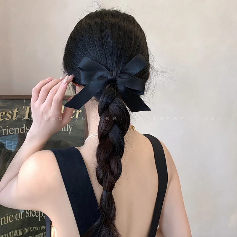 Jisoo智秀巴黎同款~法式蝴蝶结发夹女侧边夹鸭嘴夹双马尾发