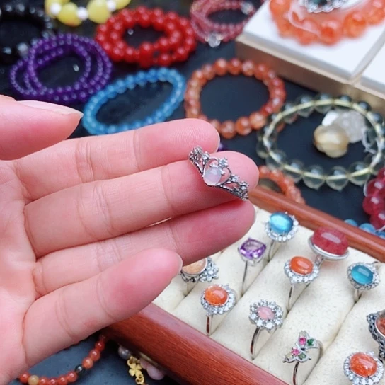 银S925镶嵌手链烟晶