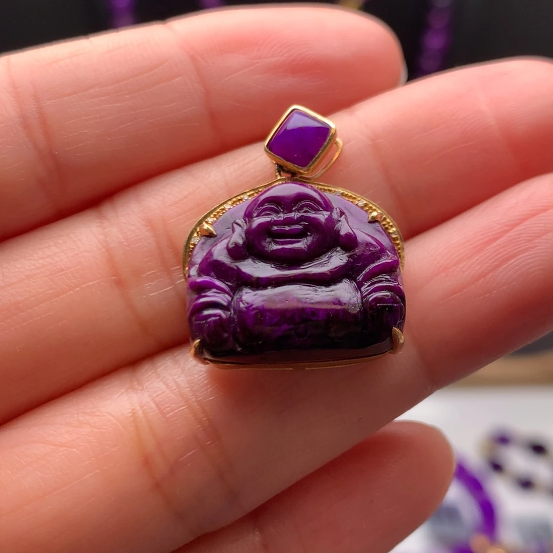 苏纪石（舒俱来）18K金镶嵌吊坠