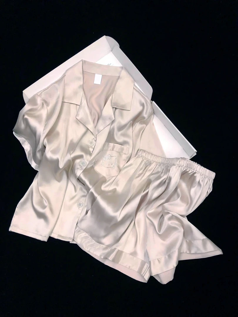 冰丝睡衣女夏季短袖爆款2025新款hellokitty仿真丝夏天家居服套装