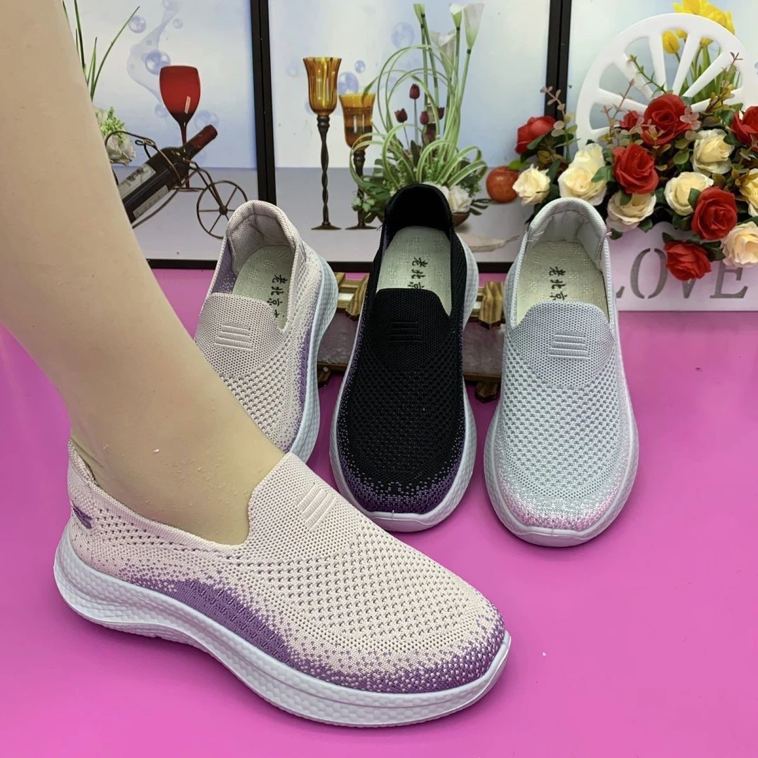 平底防滑夏季中老年女布鞋网面老人鞋舒适老年轻职风单鞋女鞋
