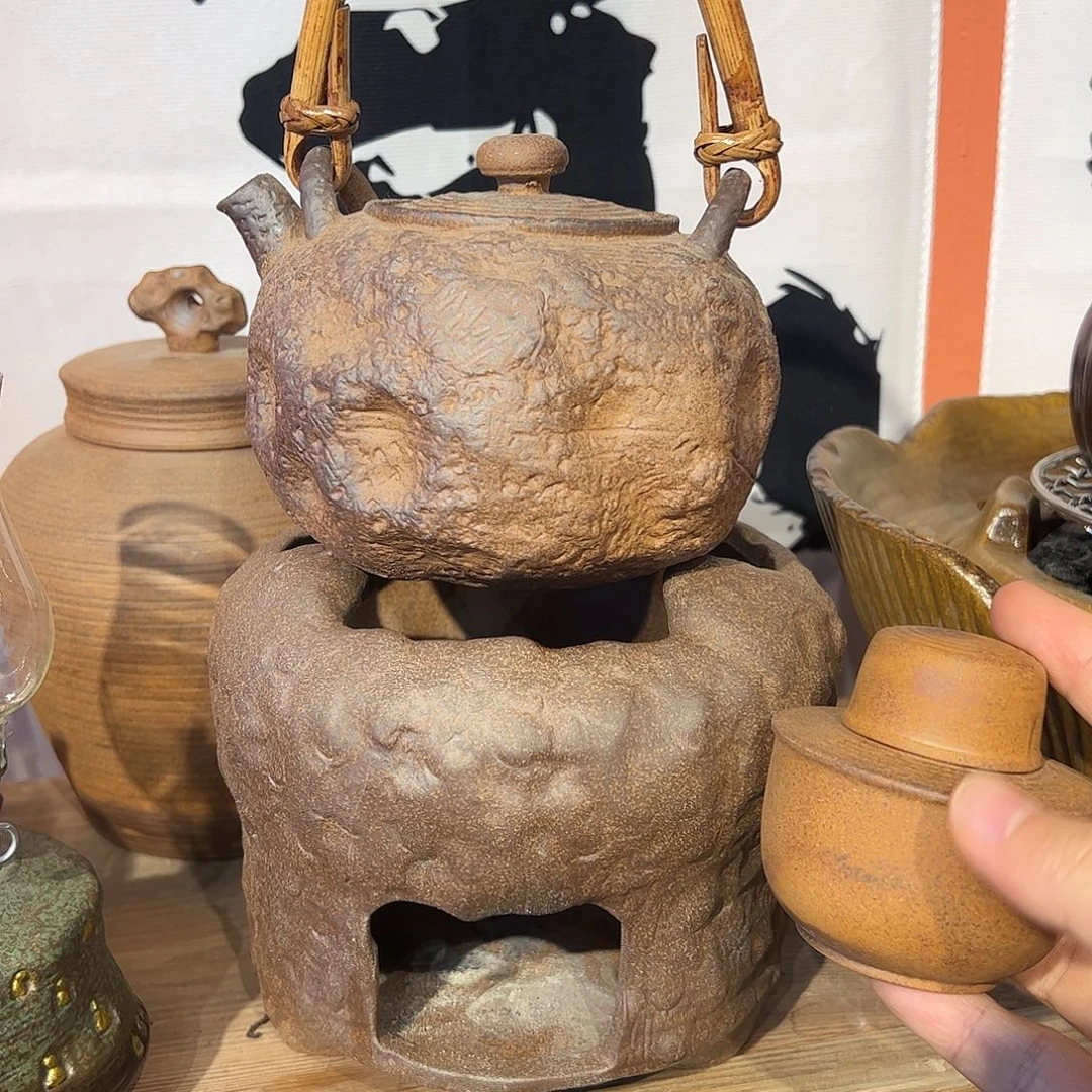 可以养的粗陶原矿老岩泥茶器