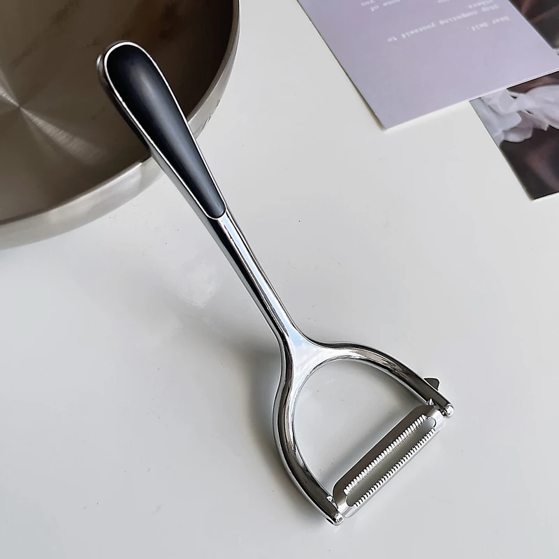 锌合金削皮刀双面刮皮刀蔬菜水果刮刀加长手柄家用剥皮刀