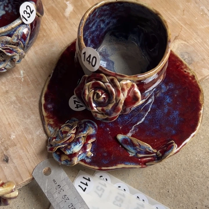 蓝****陶瓷懿树日式手捏餐具茶具