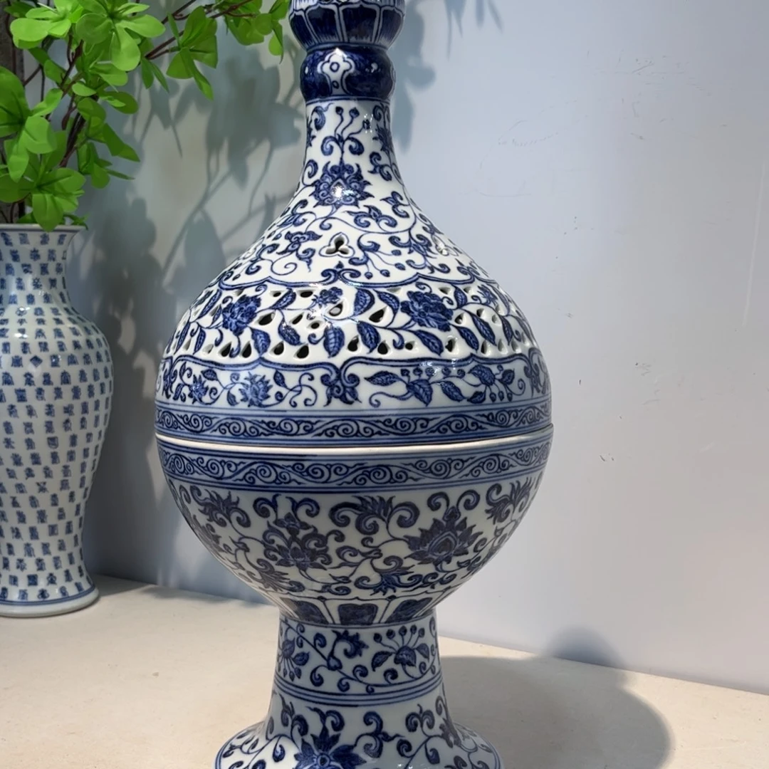 枫***天摆件瓷器工艺品摆件青花