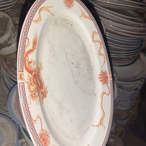 瓷片国营厂库存微瑕28-29厘米椭圆