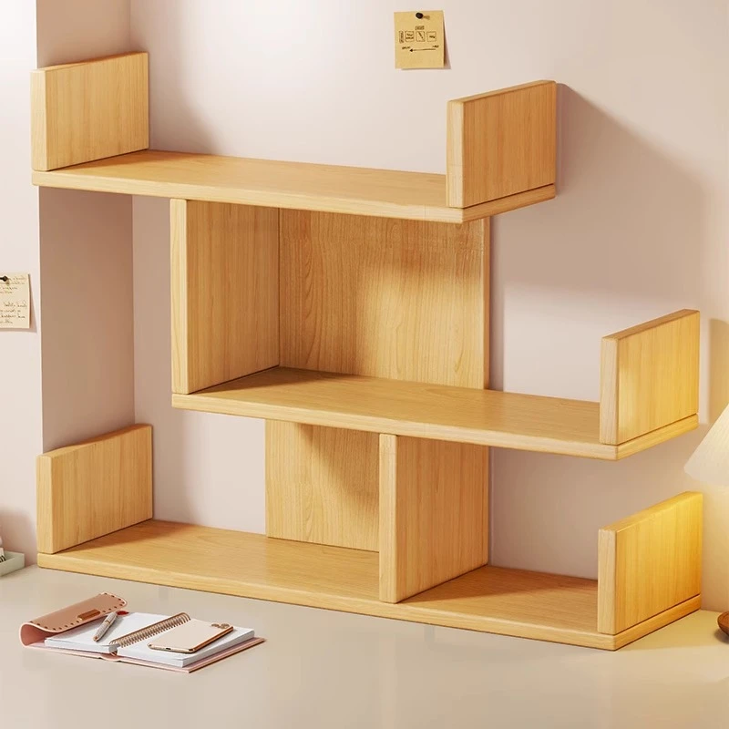 书架多层树形收纳桌面置物架学习桌木质书本储物现代简约书籍整理