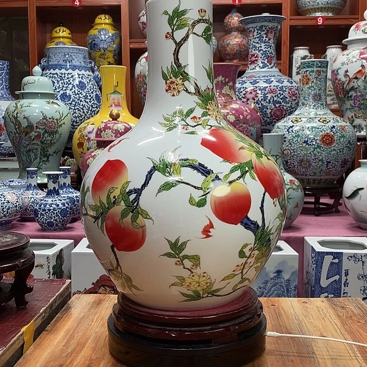 景德镇陶瓷手工手绘花瓶摆件