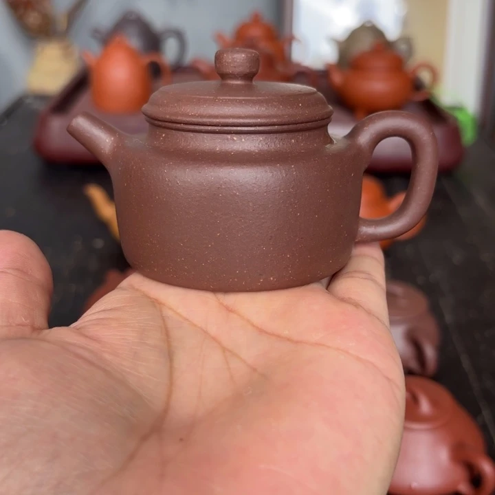 紫砂茶壶德钟100毫升天青