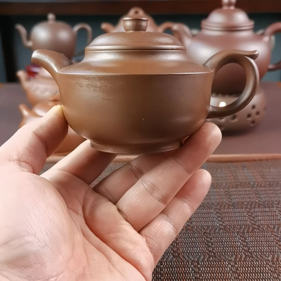 紫砂茶壶紫泥景舟碗灯220CC