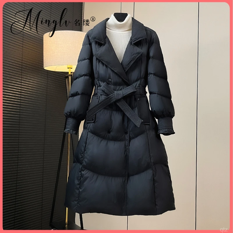 高级感气质高端领羽绒服女修身中长款加厚时尚收腰显瘦大气冬外套