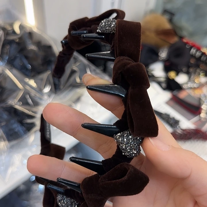 三醋酯纤维咖色发箍-105