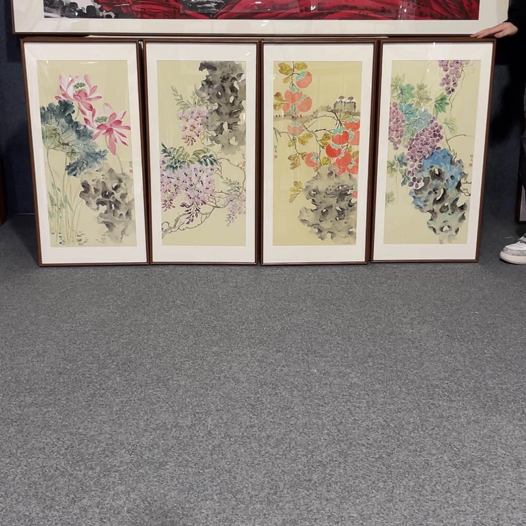 国画伊*手绘作品带框