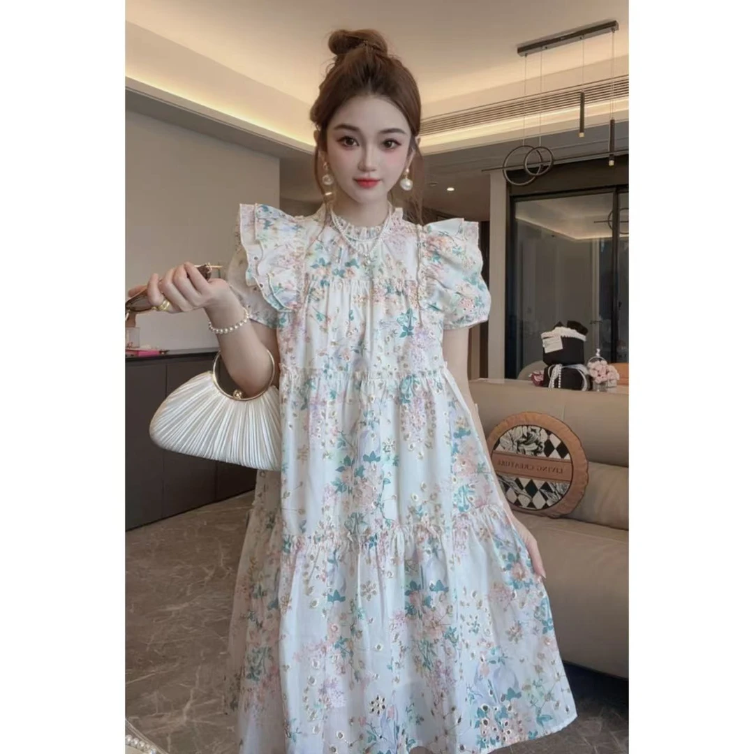 2025夏季女装新款显瘦法式气质连衣裙小裙子温柔碎花裙8185