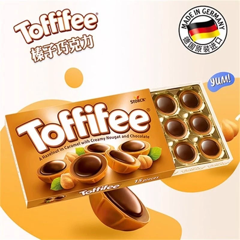 德国进口Toffifee可可榛仁巧克力焦糖榛子夹心太妃糖125g休闲零食