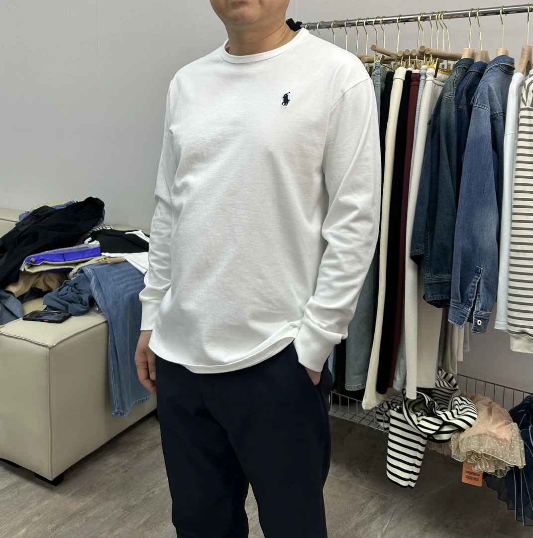 小马男士水洗纯棉长袖T恤