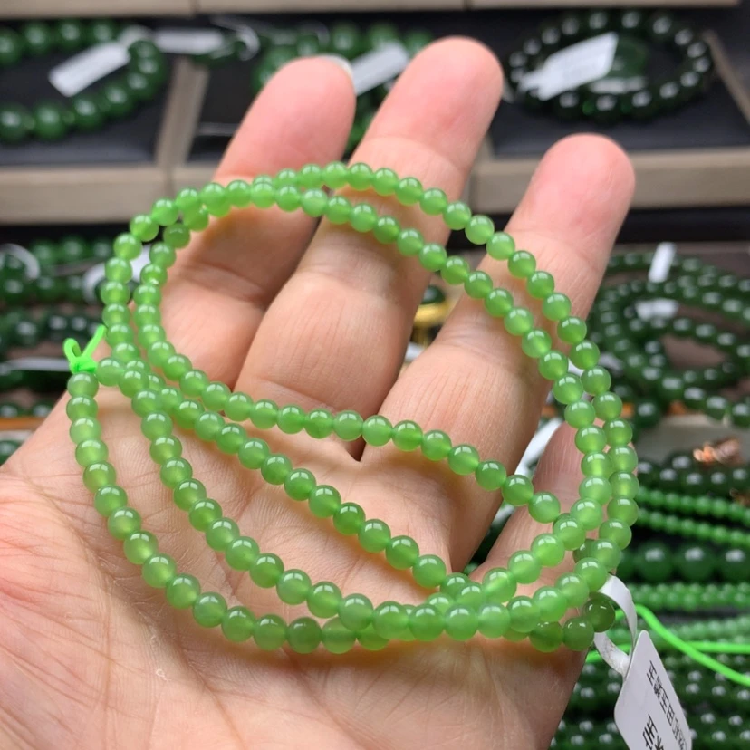 【闪购商品】颈饰未镶嵌和田玉（碧玉）冰果4m m