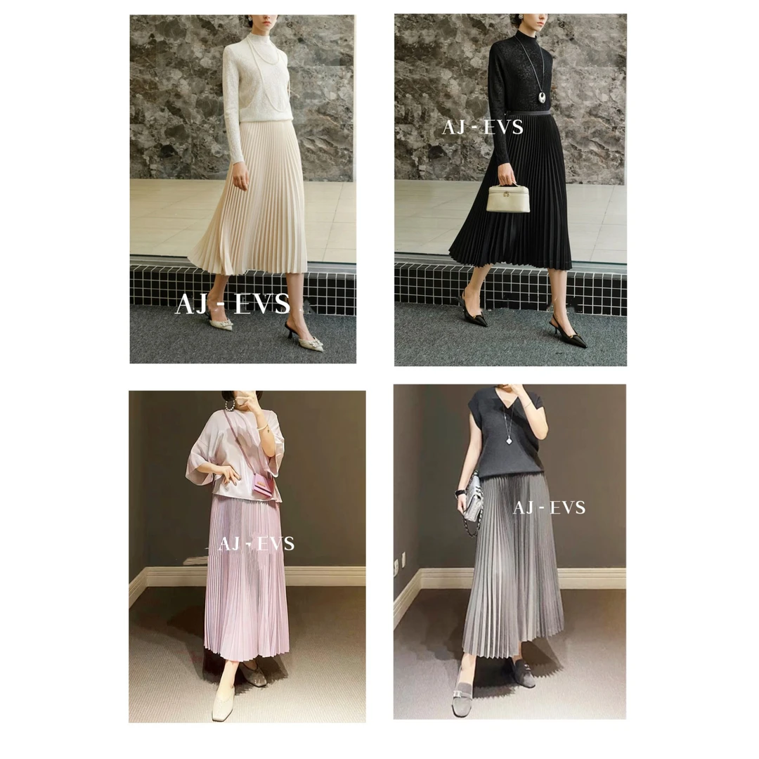AJ-EVS【花季少女·哑光气质 显瘦款百褶半裙】