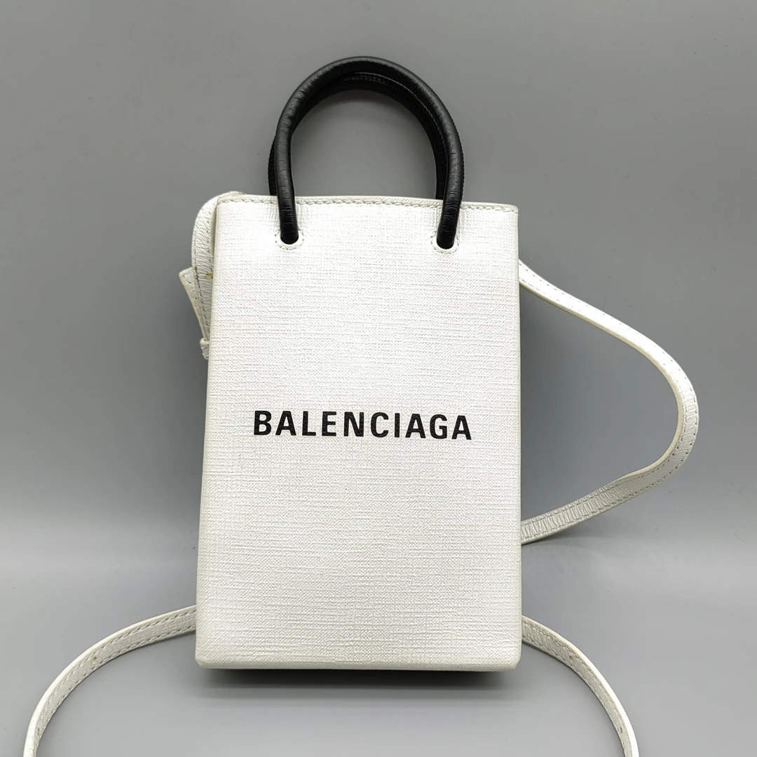 95新 Balenciaga/巴黎世家  白色手机包 1663 8854