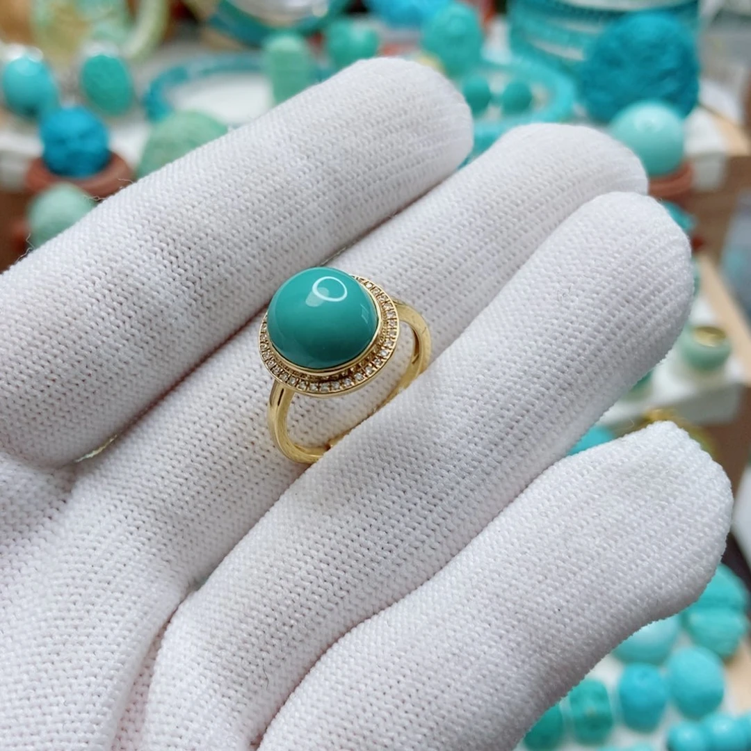 绿松石18K金镶嵌戒指