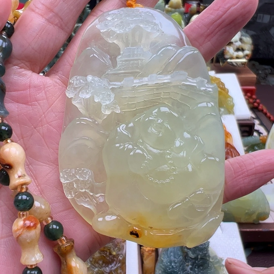 岫玉未镶嵌挂件挂件