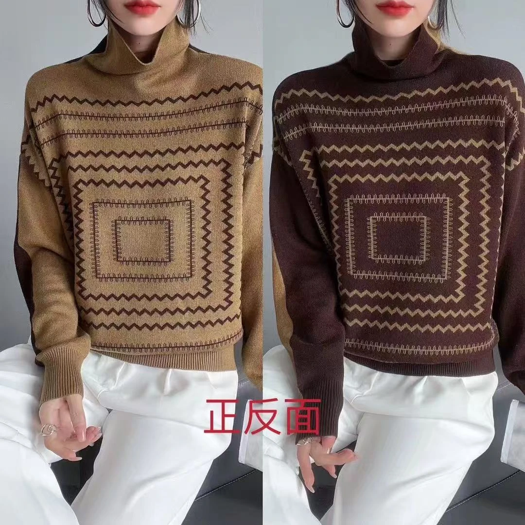 【双面~迷宫】2024新款时尚百搭针织衫A385
