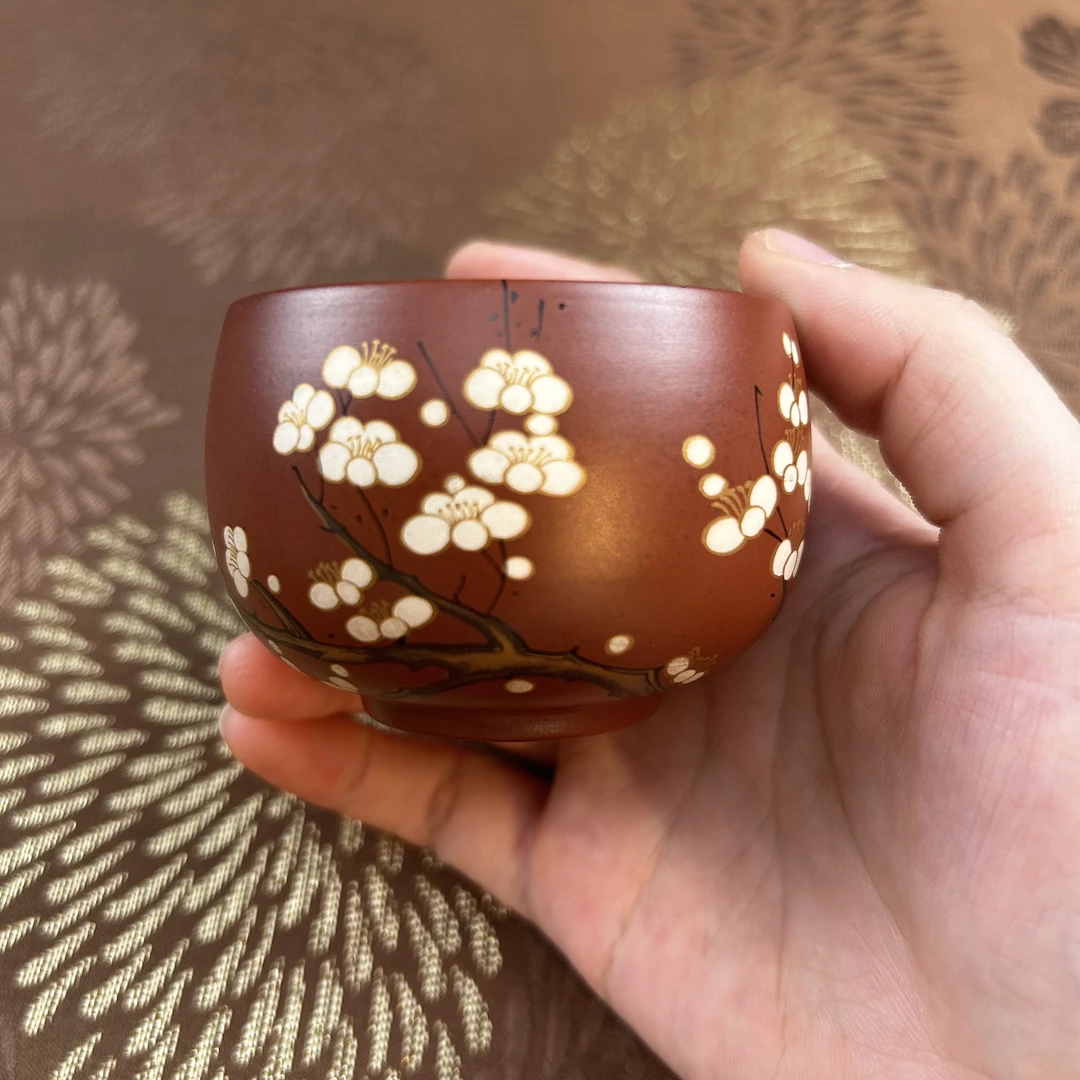 （胡子茶器）紫砂梅花品茗杯 4803