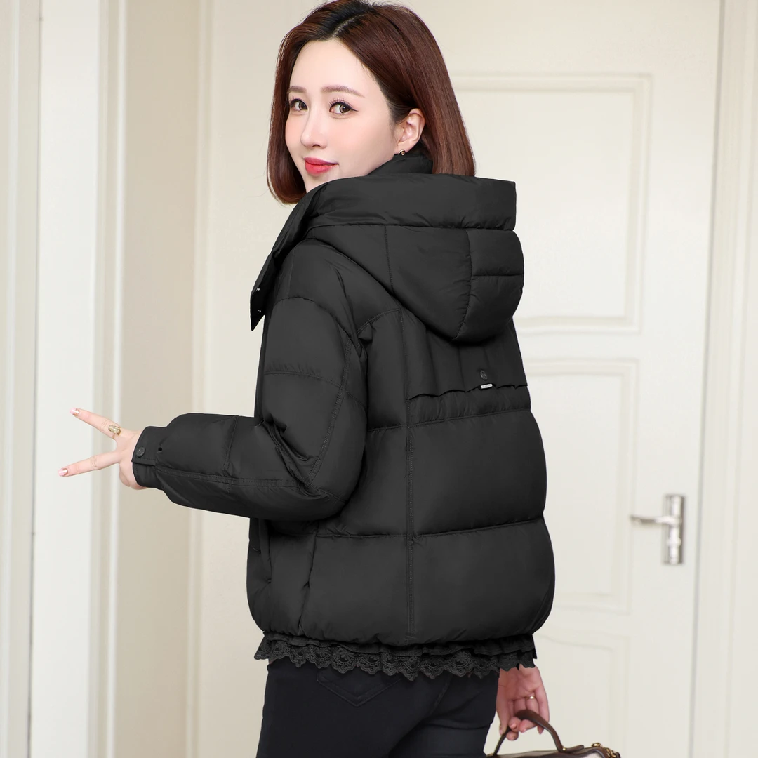 短款羽绒服女冬季2025新款时尚洋气减龄高级感简约连帽保暖外套女