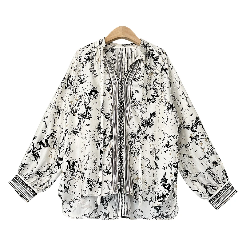 意大利M家重磅桑蚕丝斜纹绸衬衫（240070）（20909）