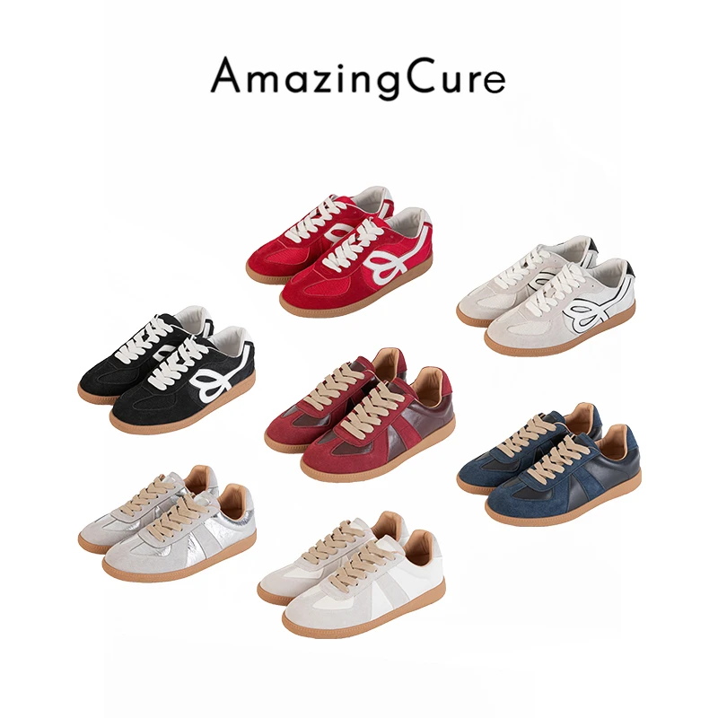 真皮复古透气圆头系带厚底增高轻便德训板鞋百搭时尚显脚小休闲鞋