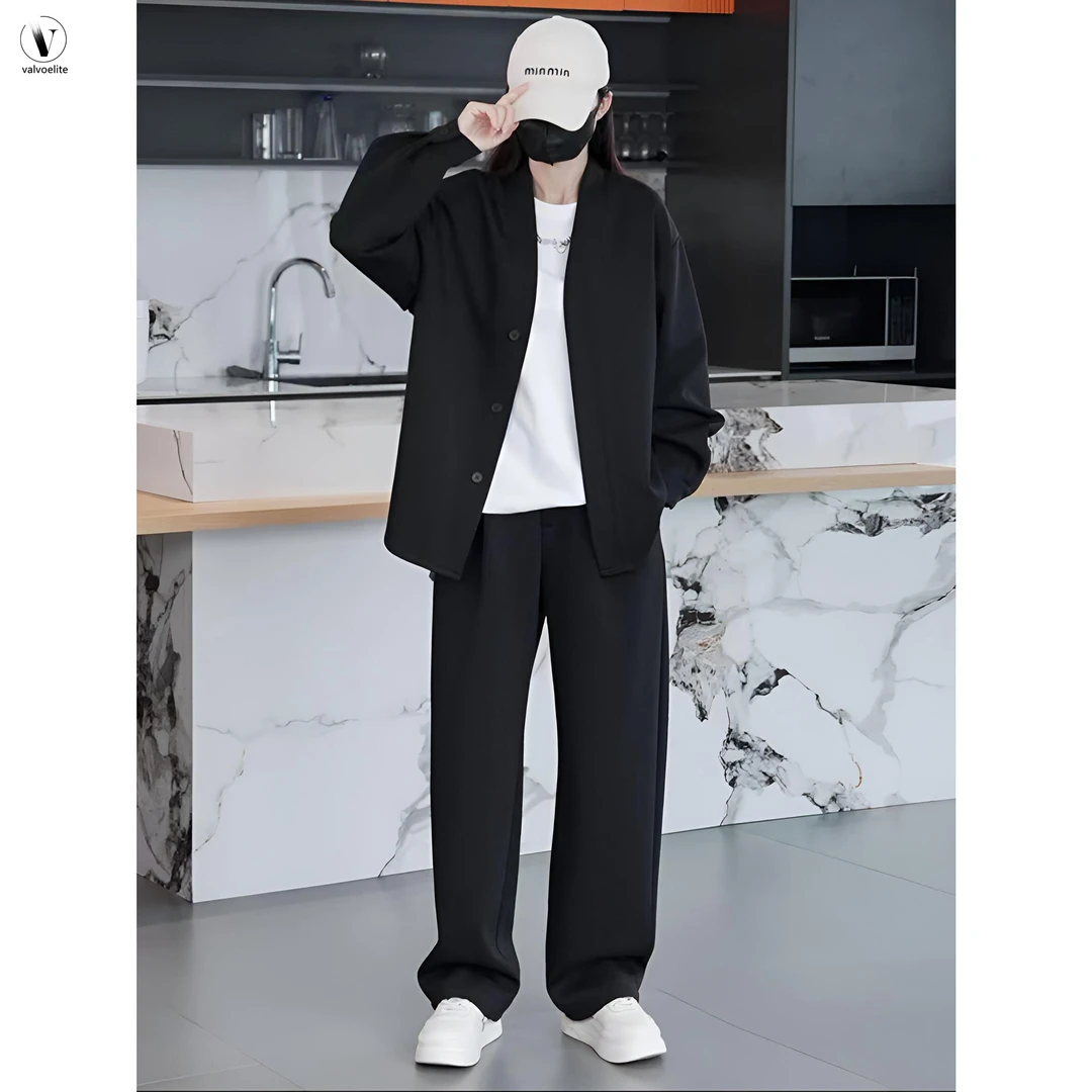 VALVOELITE秋季新款休闲运动套装男高级感时尚轻奢开衫外套两件套