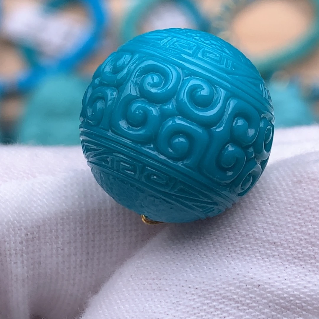 未镶嵌绿松石珠宝奇石16.8mm
