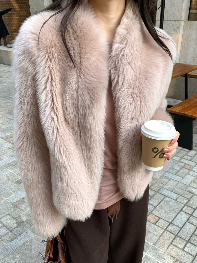 BIG WHITE REMADE“塔里斯果丹”皮毛一体意式奢感风时尚外套D6L122