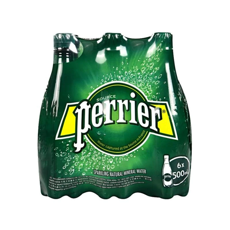 巴黎水充气天然矿泉水 500ml*6