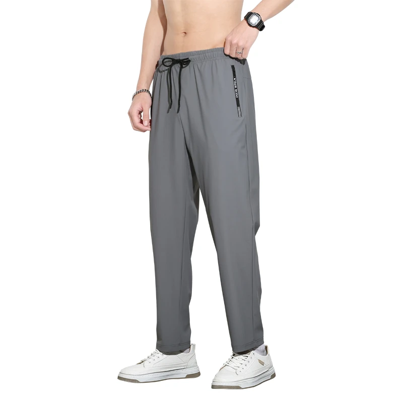 潮速干宽松型拉链夏季薄款休闲裤宽松裤子登山运动户外冰丝裤