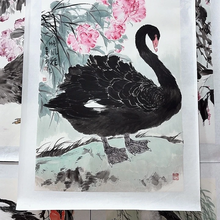 小***鹿国画国画作品软片作品