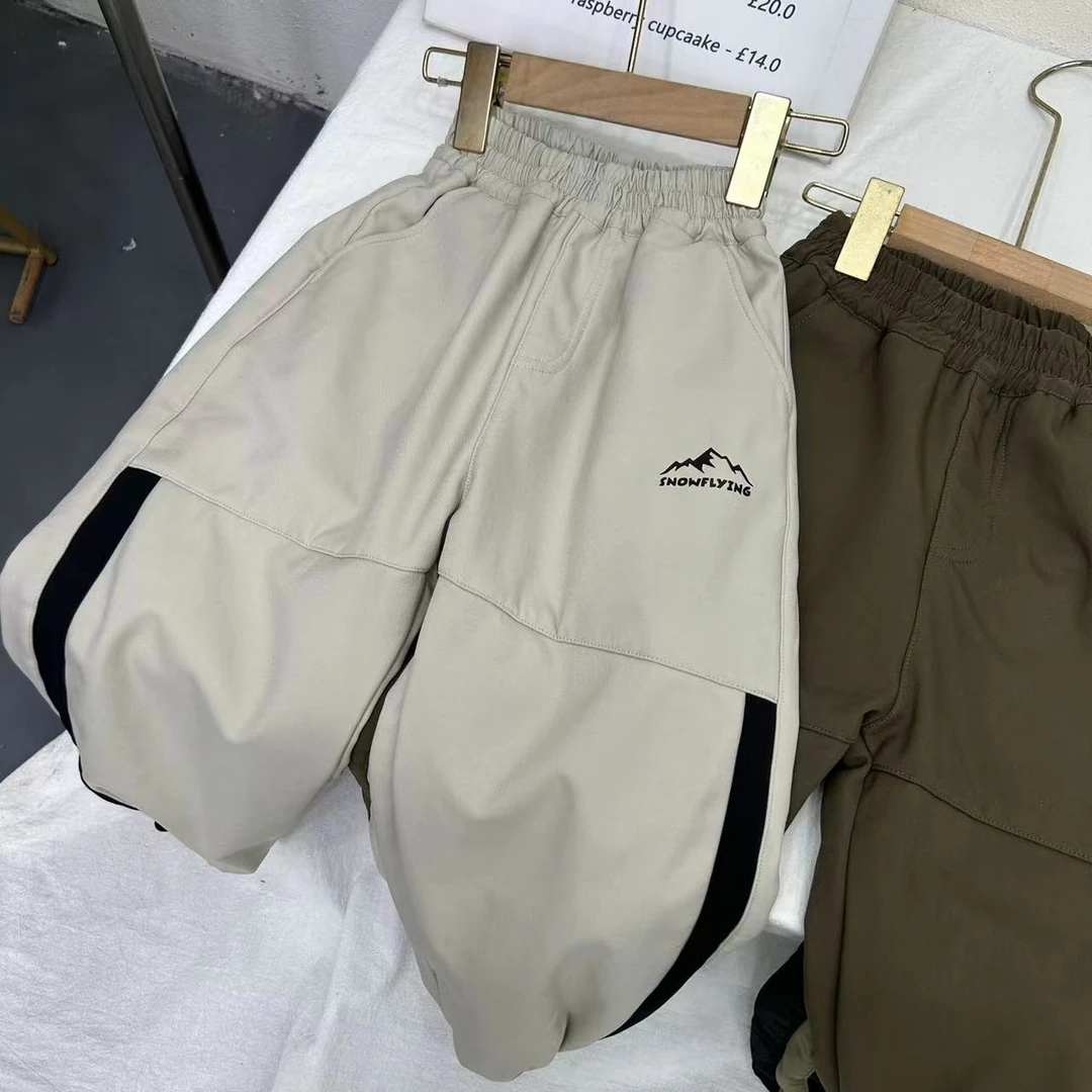 KZ-5879 《雪*飞》杏 加绒休闲长裤 洋气时尚秋冬宽松休闲长裤