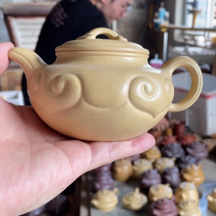 紫砂紫砂仿古如意。 本绿