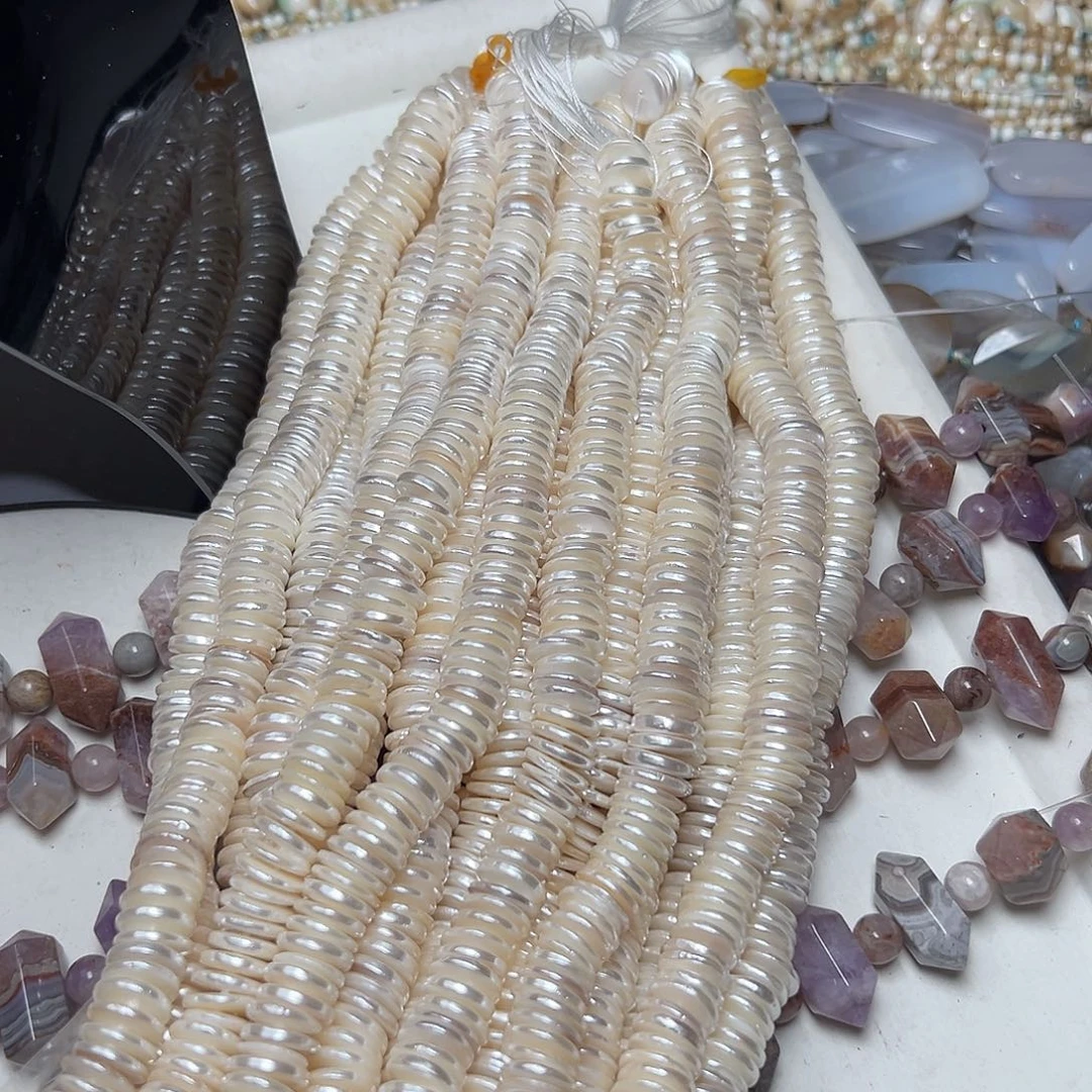 玛瑙/玉髓合金珠宝半成品d712 珍珠隔片一条11.5m