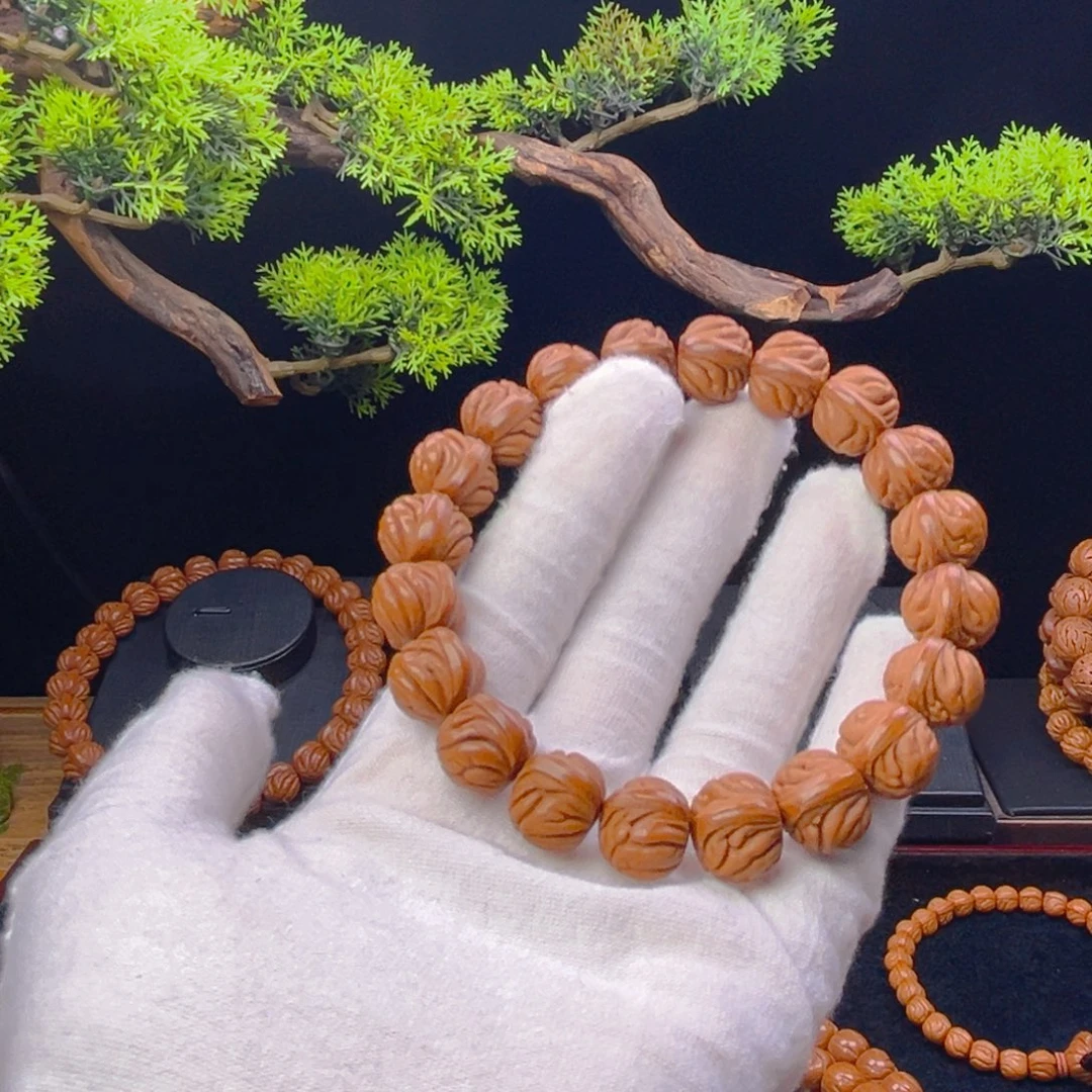 清***羽桃核吊坠野生桃核