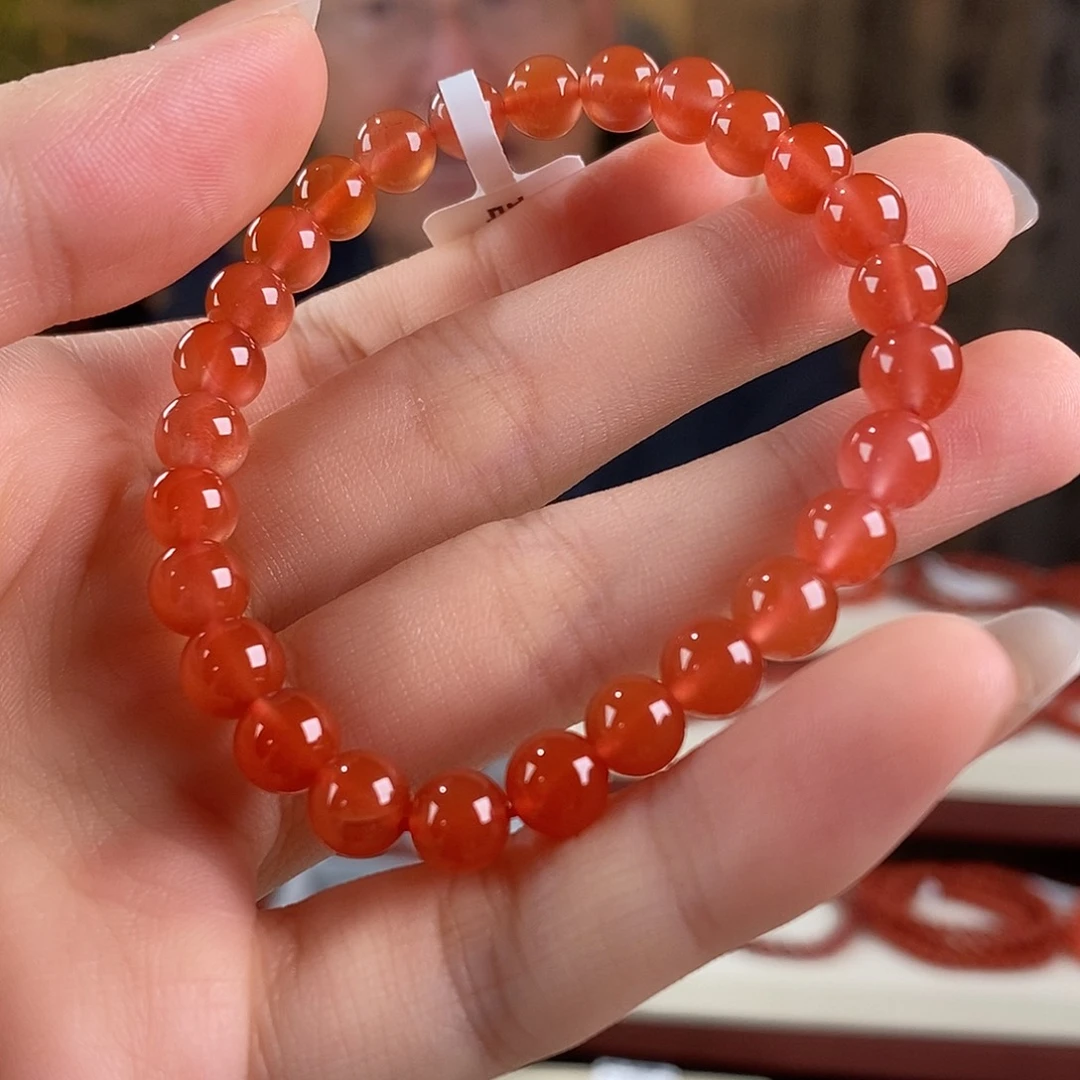 南红玛瑙原矿6mm冰红保山未镶嵌