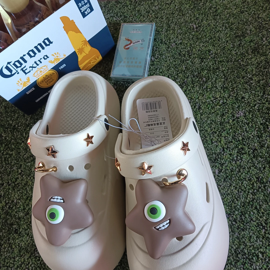 卡通包头拖包头舒适情侣高跟洞洞鞋凉鞋厚底凉拖鞋运动潮流休闲