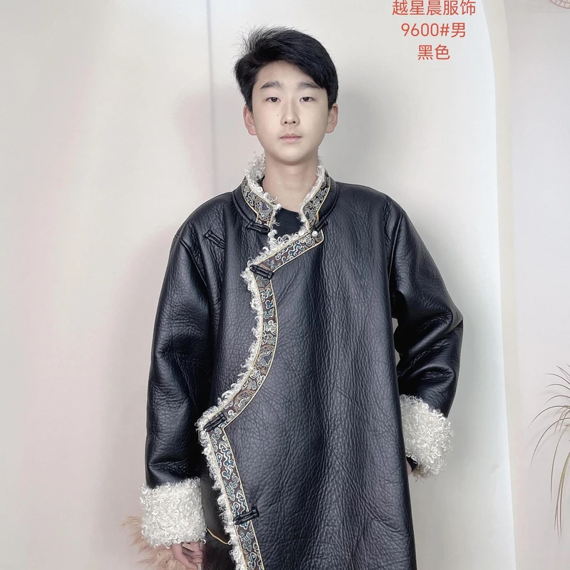 2025年货节福利款藏族服装男士加厚皮毛一体防风棉衣藏式男款外套