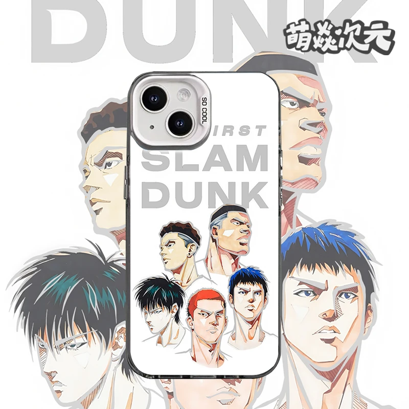灌篮高手五人线条反光彩银适用苹果华为VIVO小米OPPO二次元手机壳