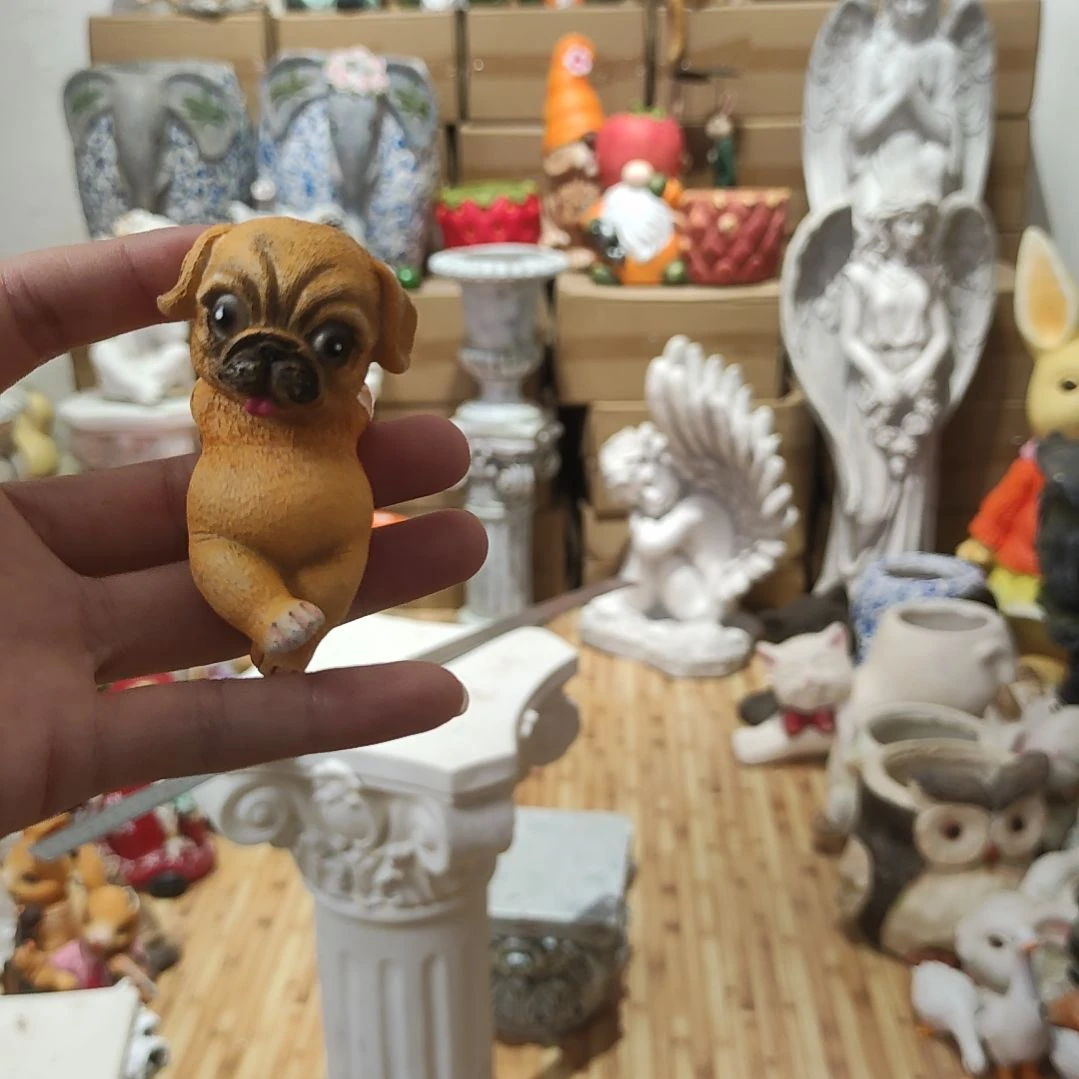 合成树脂树脂盆挂小狗两个