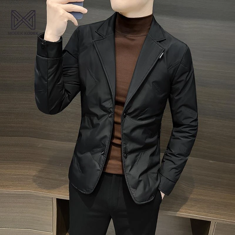MODEK KODEK秋冬季轻薄羽绒商务西装男2025新款修身时西服外套