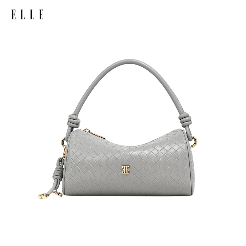 ELLE【618限时好物】25新款单肩包轻奢小众手拎包编织手提包包46845