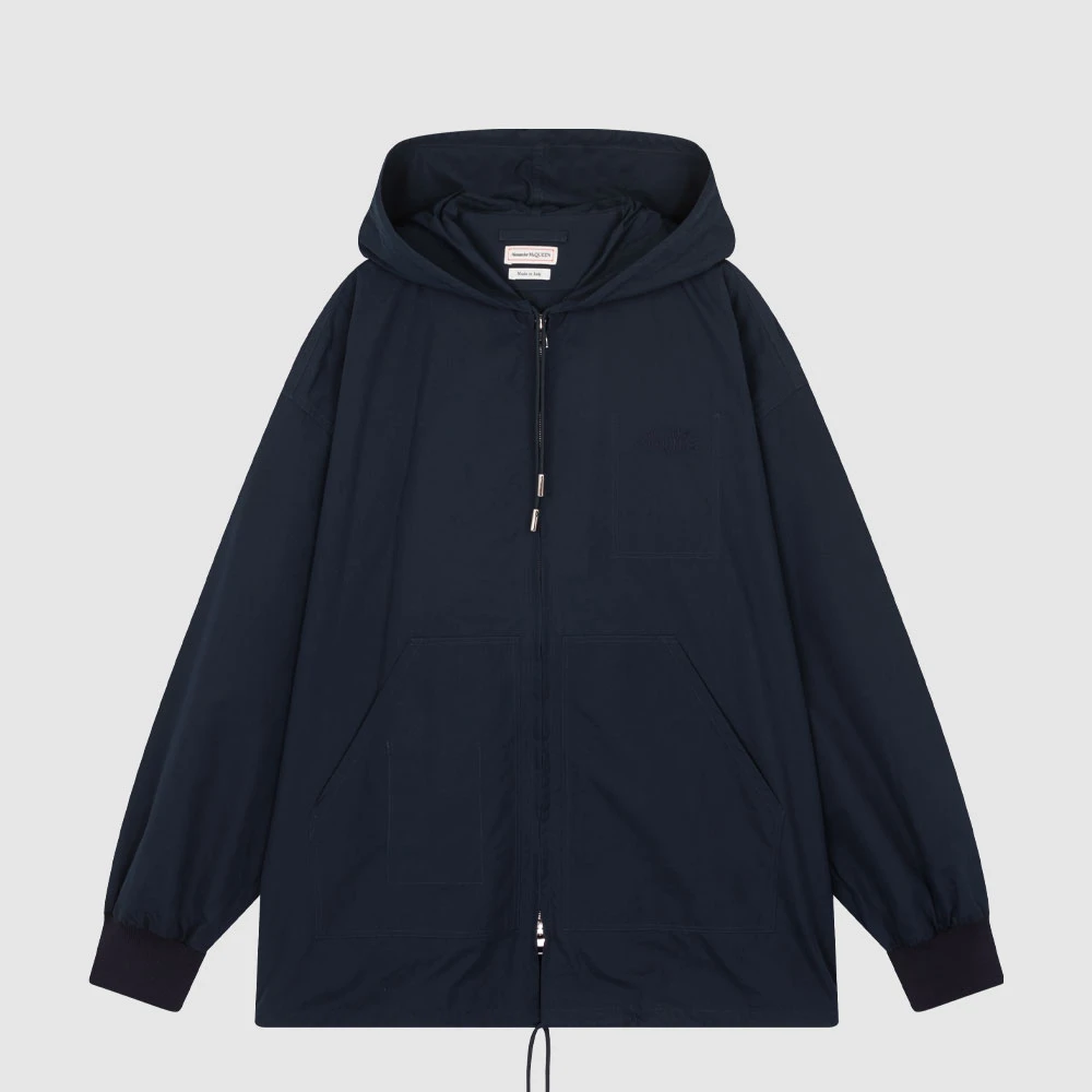 ALEXANDER MCQUEEN麦昆抽绳男连帽双拉链夹克外套741119QVN374100