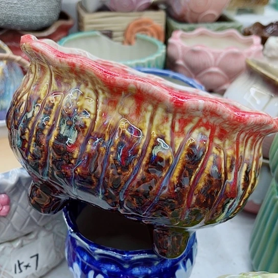 多肉绿植陶瓷花盆9.9包邮，有空