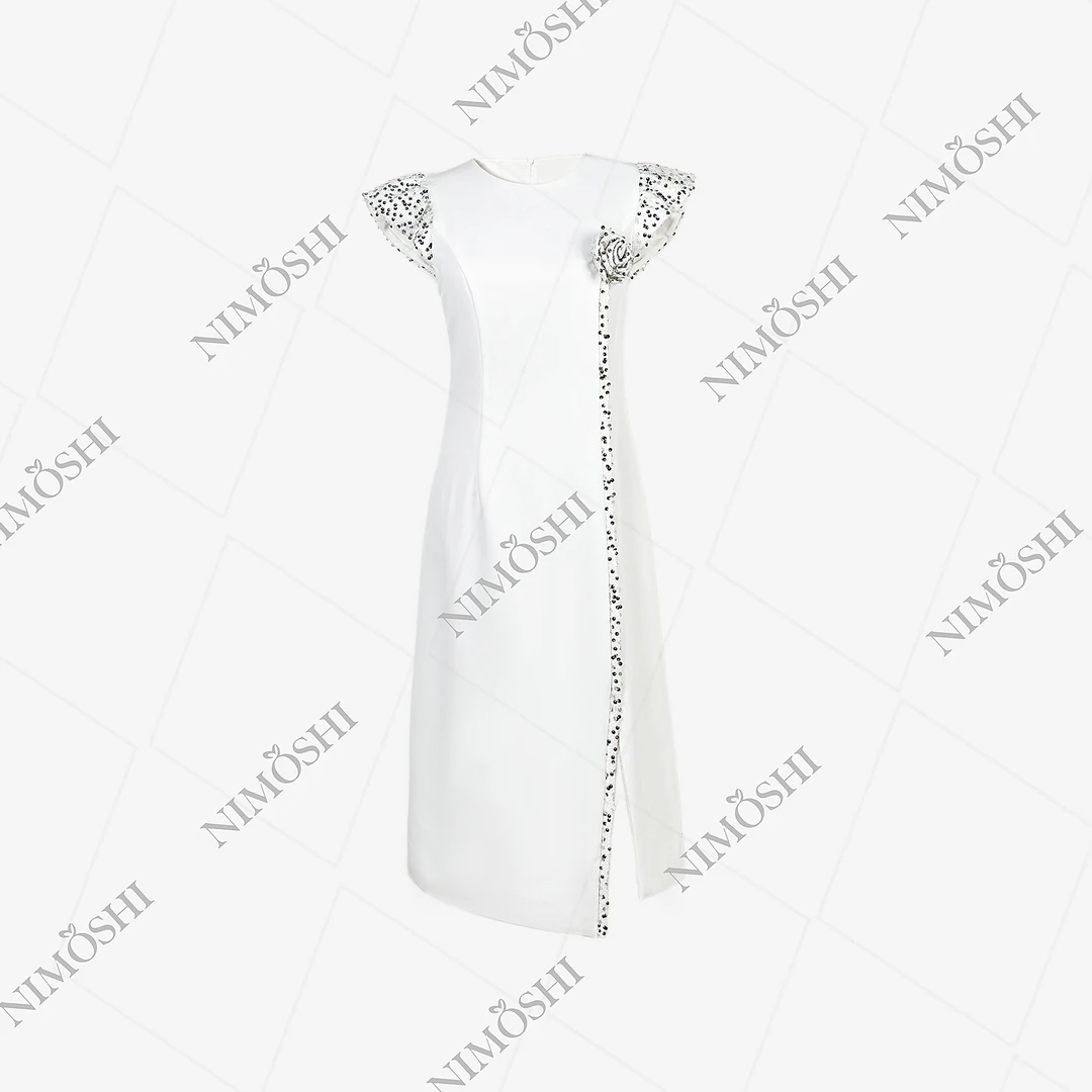 NIMðSHI【莎莎】新款时尚轻奢飞飞袖小众气质显瘦款连衣裙女Q1146